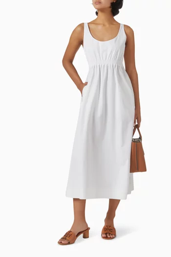 Bonded Midi Dress in Cotton Poplin