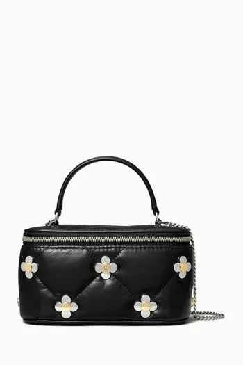 Kira Clover Vanity Case in Quilted Leather