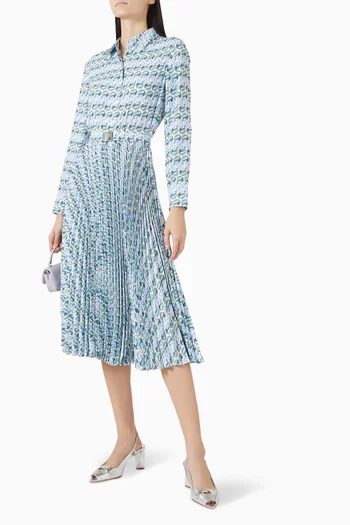 Printed Midi Dress in Twill