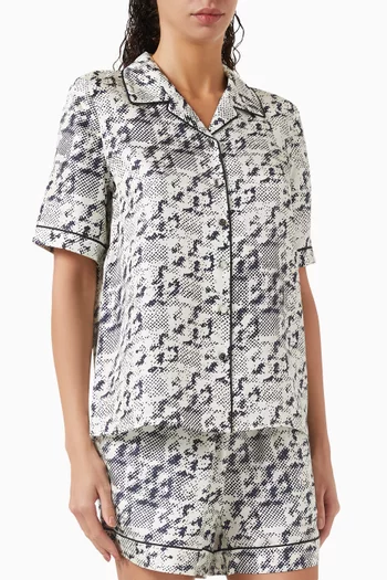Printed Camp Shirt in Silk