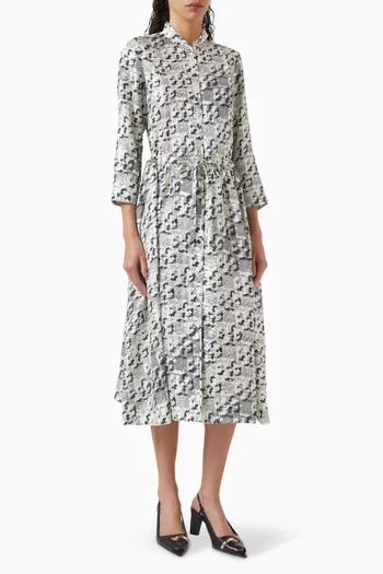 Logo-print Midi Dress in Silk