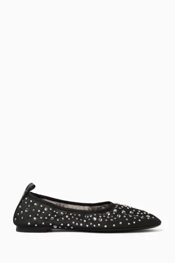 Crystal Ballet Pumps in Mesh