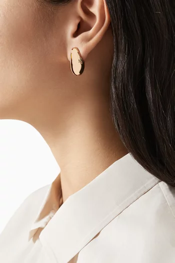 Small Wave Earrings in Gold-plated Brass