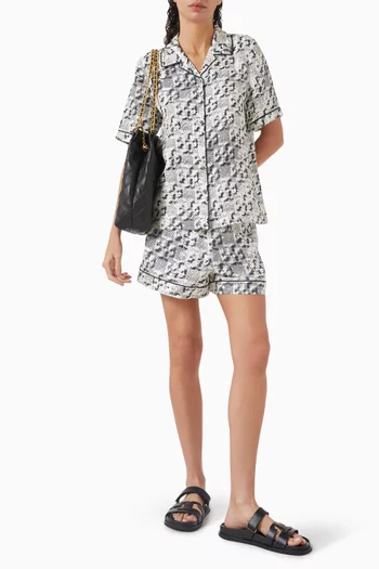 Printed Camp Shorts in Silk