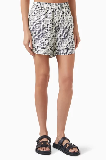 Printed Camp Shorts in Silk