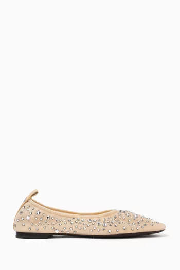 Crystal Ballet Pumps in Mesh
