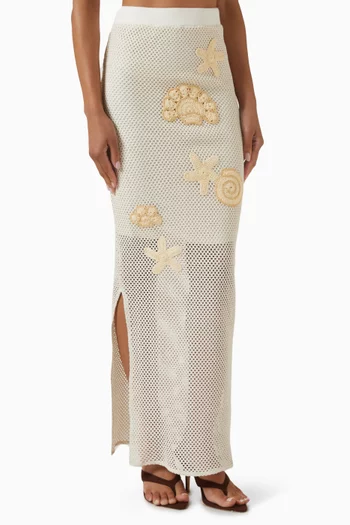 Enza Maxi Skirt in Crochet-knit