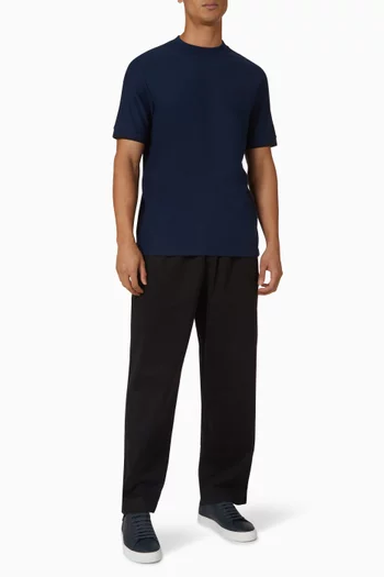 Tipped Cuff T-shirt in Cotton Piqué