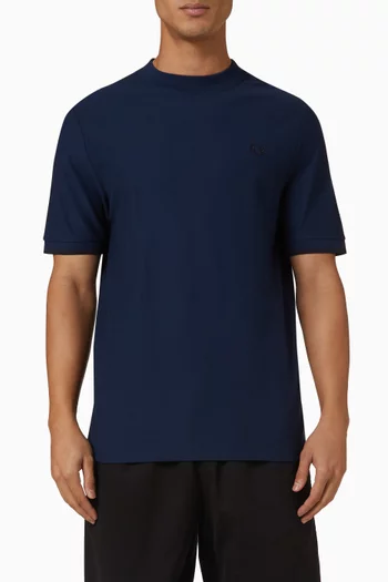 Tipped Cuff T-shirt in Cotton Piqué