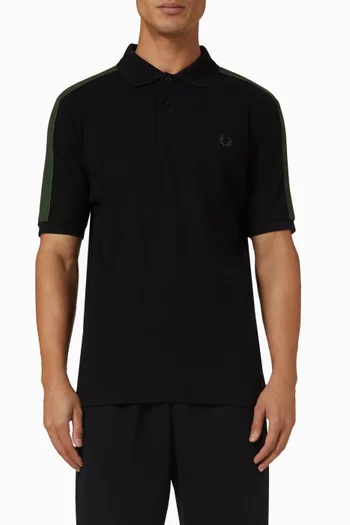 Towelling Tape Polo Shirt in Cotton Piqué