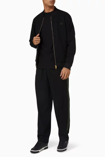 Towelling Tape Bomber Jacket in Twill