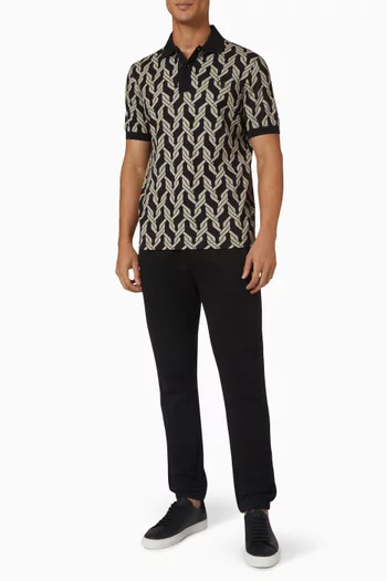 Printed Polo Shirt in Cotton Piqué