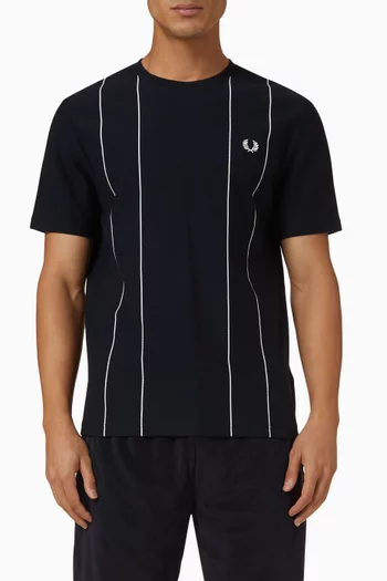 Pinstripe T-shirt in Cotton Piqué