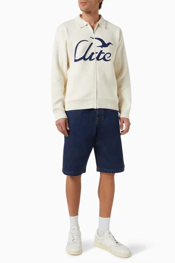 Zip-up Logo Jacket in Cotton-knit