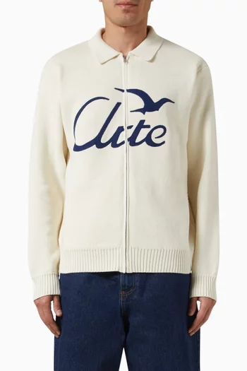 Zip-up Logo Jacket in Cotton-knit