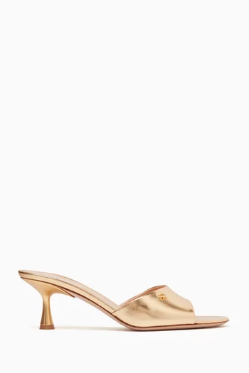 Ascent 55 Mule Sandals in Metallic Leather