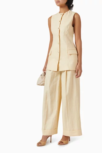 Clove Wide-leg Pants in Linen