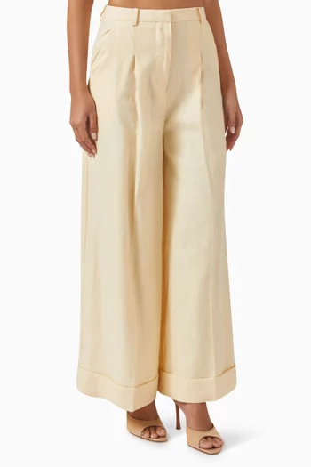 Clove Wide-leg Pants in Linen
