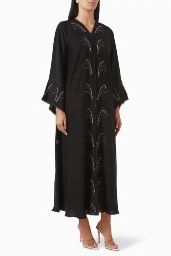 Butterfly Wings Cut-work Abaya in Nada