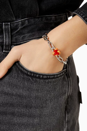 Heart-On-Fire Charm in Sterling Silver