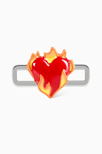 Heart-On-Fire Charm in Sterling Silver
