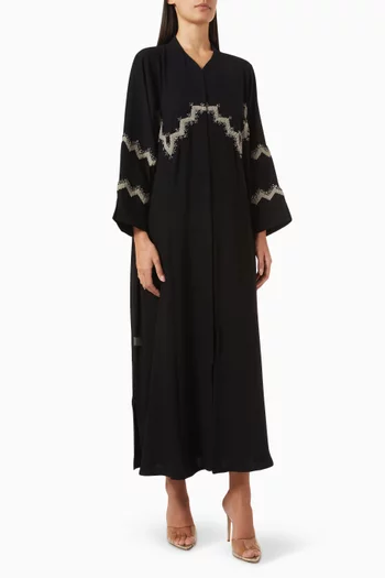 عباية مطرزة بالخرز كريب