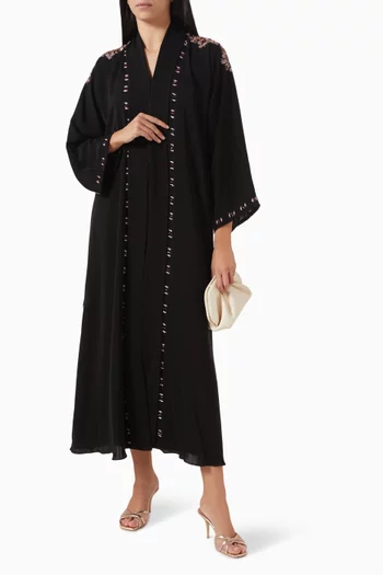 Bead-embellished Abaya in Chiffon