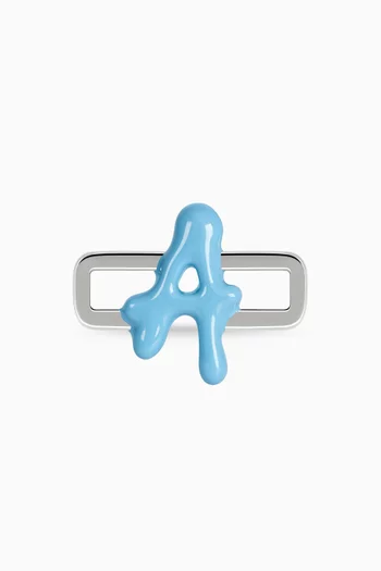 Letter 'A' Charm in Enamel & Sterling Silver