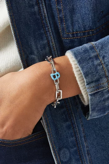 Letter 'B' Charm in Enamel & Sterling Silver