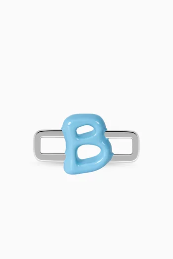 Letter 'B' Charm in Enamel & Sterling Silver