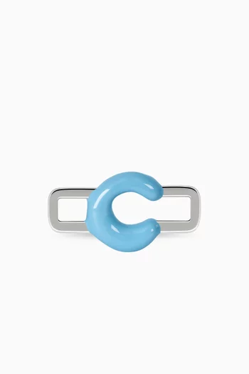Letter 'C' Charm in Enamel & Sterling Silver
