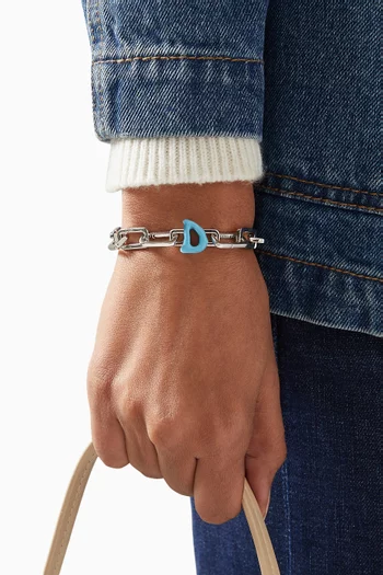 Letter 'D' Charm in Enamel & Sterling Silver