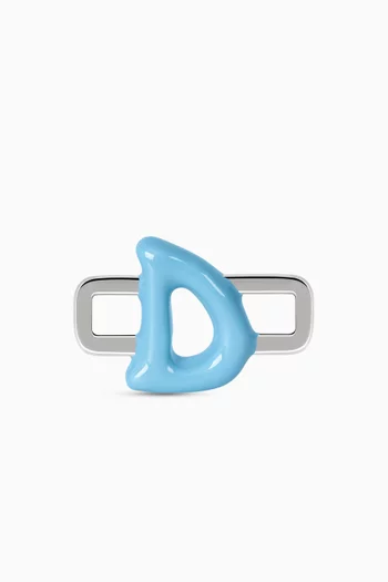 Letter 'D' Charm in Enamel & Sterling Silver