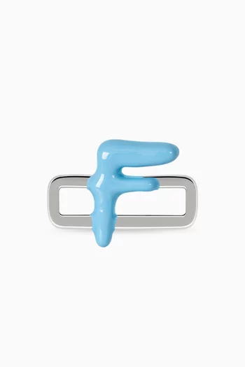 Letter 'F' Charm in Enamel & Sterling Silver