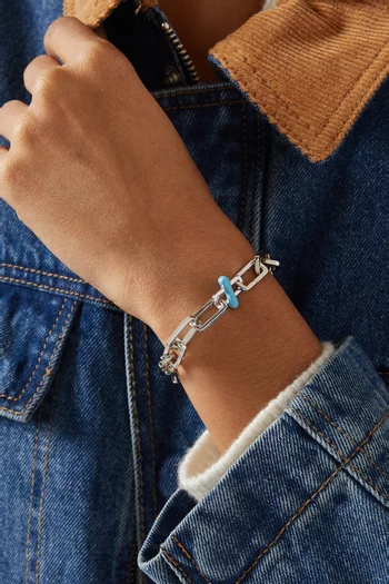 Letter 'I' Charm in Enamel & Sterling Silver