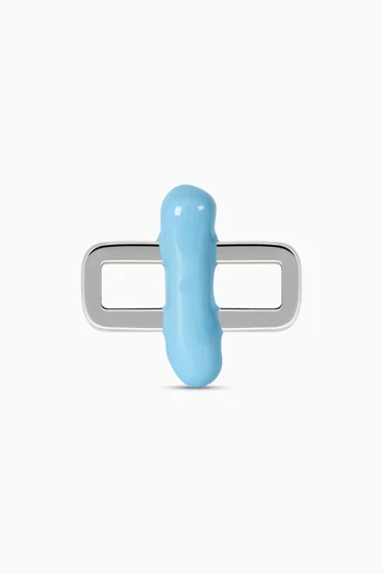 Letter 'I' Charm in Enamel & Sterling Silver