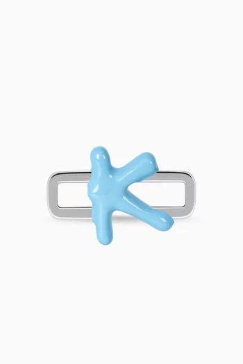 Letter 'K' Charm in Enamel & Sterling Silver