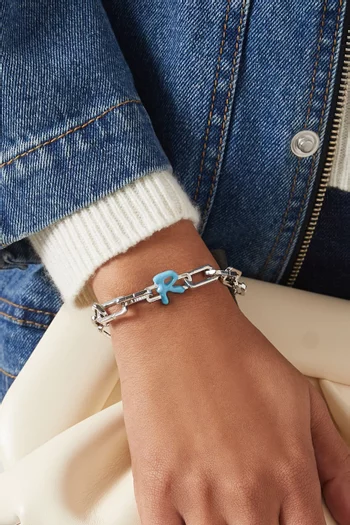 Letter 'R' Charm in Enamel & Sterling Silver