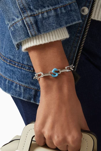 Letter 'S' Charm in Enamel & Sterling Silver