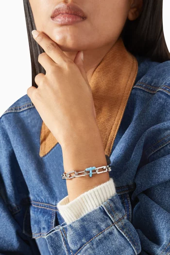Letter 'T' Charm in Enamel & Sterling Silver