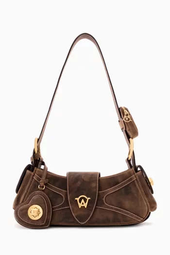 حقيبة كتف اورورا ميني جلد شمواه