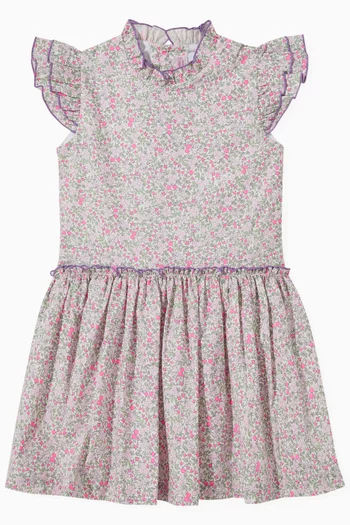 Filomela Floral-print Dress in Organic Cotton