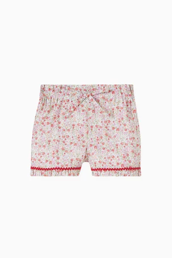Flores Floral-print Shorts in Cotton-poplin