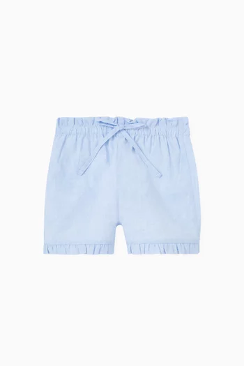 Flores Frilled Shorts in Cotton-poplin