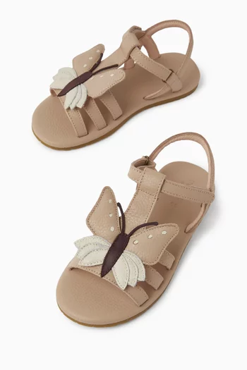 Butterfly Sandals in Leather