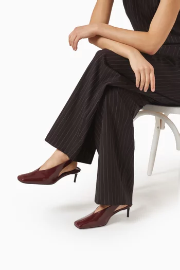 Square-toe 55 Pumps in Leather