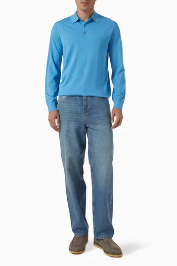 Straight Leg Jeans in Denim