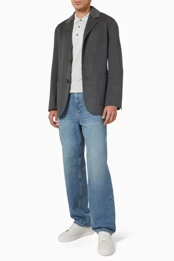 Buttoned Polo Shirt in Silk-cotton