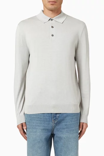 Buttoned Polo Shirt in Silk-cotton