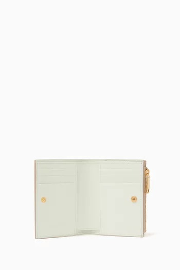 Intrecciato Small Bi-Fold Wallet in Leather